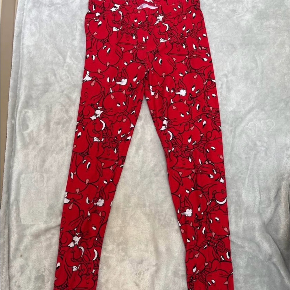 3/$30 Hot Stuff the Little Devil Red Allover Print Pajama Pants L